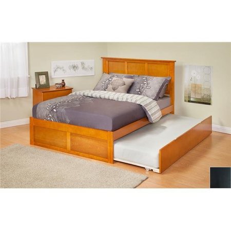 ATLANTIC FURNITURE Atlantic Furniture AR8622011 Madison Twin Bed with Flat Panel Footboard and Urban Trundle in an Espresso Finish AR8622011